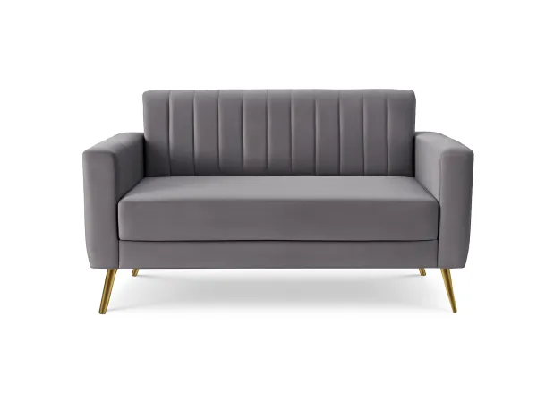 Tulip Upholstered 3 Seater Sofa in Grey Color